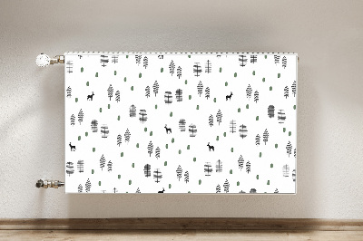 Magnetisk radiatorkåpa Rådjur i skogen