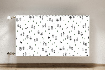 Magnetisk radiatorkåpa Rådjur i skogen