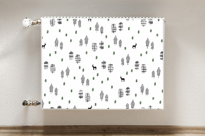 Magnetisk radiatorkåpa Rådjur i skogen