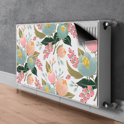 Magnetiskt radiatorskydd Målade blommor