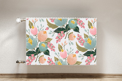 Magnetiskt radiatorskydd Målade blommor