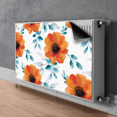 Magnetisk radiatorkåpa Orange blomma