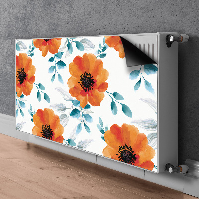 Magnetisk radiatorkåpa Orange blomma