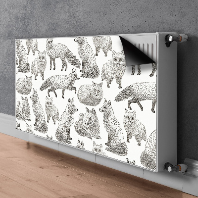 Magnetisk radiatorkåpa Skissade rävar