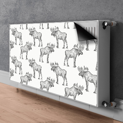 Magnetisk radiatorkåpa Älg på grön bakgrund