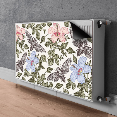 Magnetiskt radiatorskydd Fjärilar bland blommor