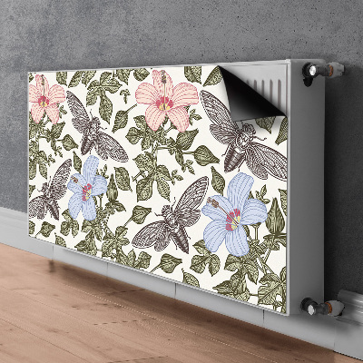 Magnetiskt radiatorskydd Fjärilar bland blommor