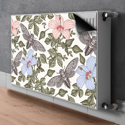 Magnetiskt radiatorskydd Fjärilar bland blommor