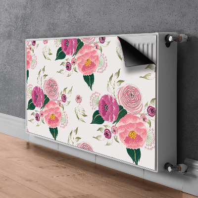 Magnetisk radiatorkåpa Rosa blommor