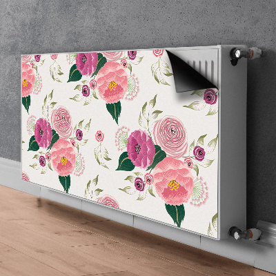 Magnetisk radiatorkåpa Rosa blommor