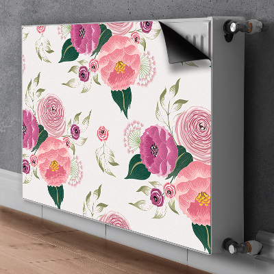 Magnetisk radiatorkåpa Rosa blommor