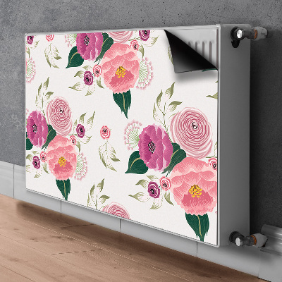 Magnetisk radiatorkåpa Rosa blommor