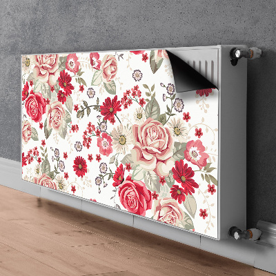 Magnetiskt radiatorskydd Röda blommor