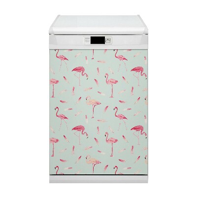 Dekorativ magnet för diskmaskin Flamingos och fjädrar