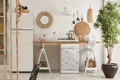 Dekorativ magnet för diskmaskin Flamingos och fjädrar