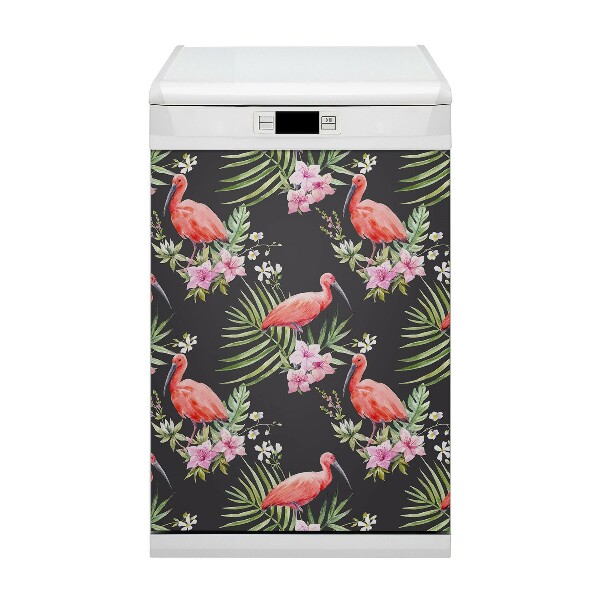 Magnetisk diskmaskinsmatta Svart flamingo