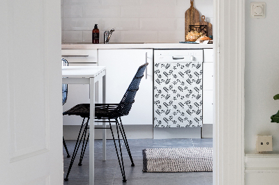 Diskmaskinsskydd Svarta och gråa blad