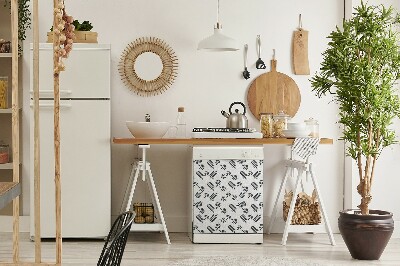 Diskmaskinsskydd Svarta och gråa blad
