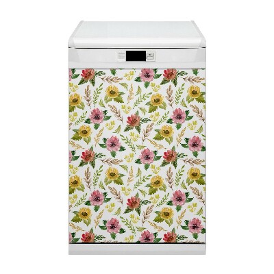 Magnetisk diskmaskinsmatta Akvarell blommor