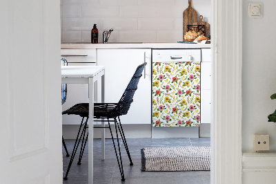 Magnetisk diskmaskinsmatta Akvarell blommor