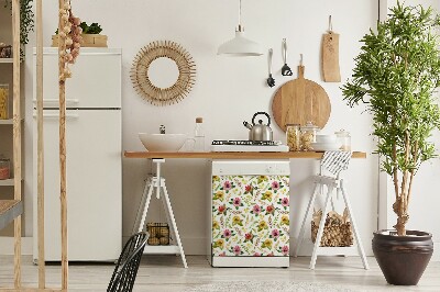 Magnetisk diskmaskinsmatta Akvarell blommor