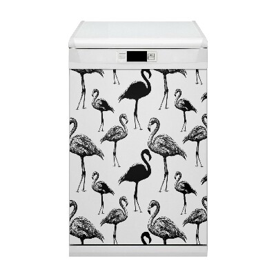 Magnetisk diskmaskinskåpa Retro flamingos