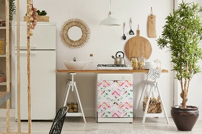 Magnetmatta för diskmaskin Blommig Chevron
