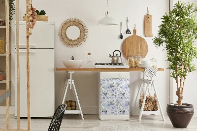 Diskmaskinsmatta Blå rosor