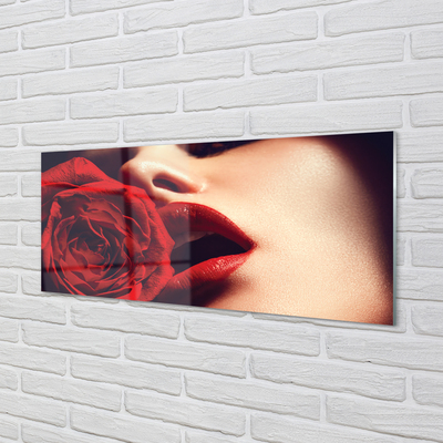 Akryltavla Rose kvinna läppar