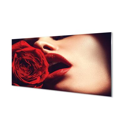 Akryltavla Rose kvinna läppar