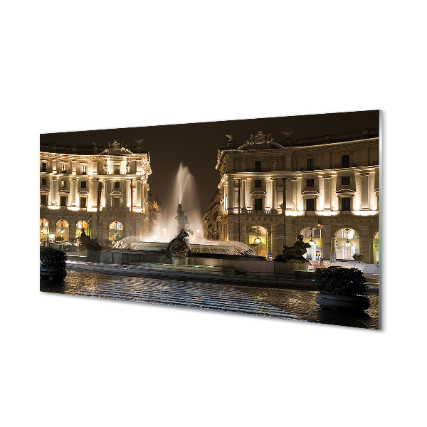 Akrylglas bild Rom Fountain square på natten