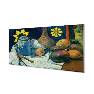 Bild på akrylglas Stilleben med en kanna te och frukt - Paul Gauguin