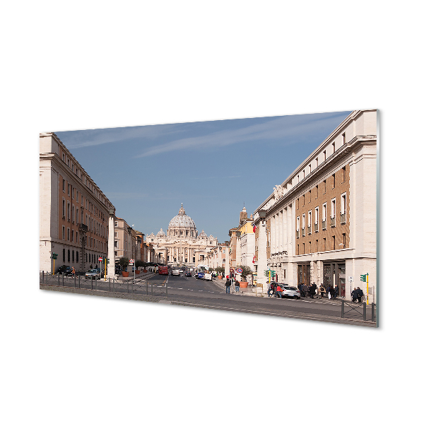 Tavla plexiglas Roms katedral byggnader gator