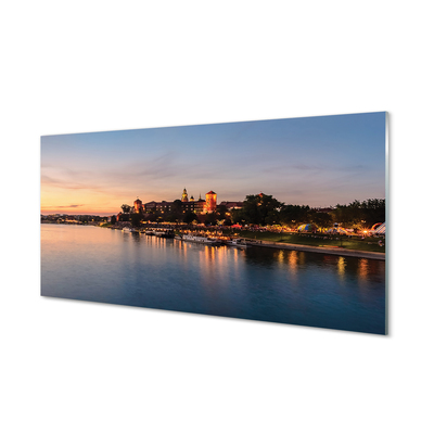 Akryltavla Krakow Sunset River Castle