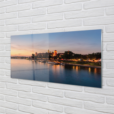 Akryltavla Krakow Sunset River Castle