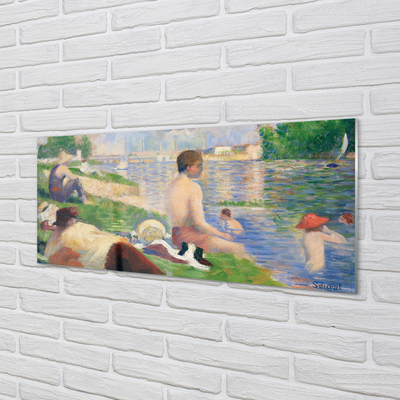 Bild på akrylglas Slutstudie för badgäster i Asnieres - Georges Seurat