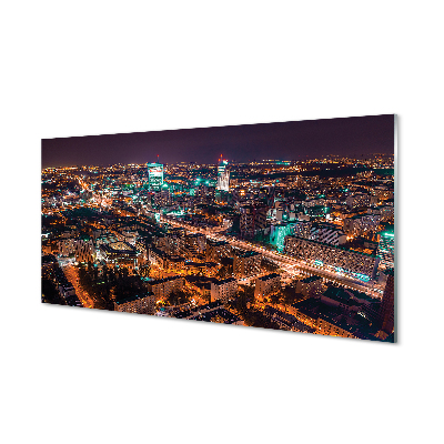 Tavla plexiglas Warszawa stads nattpanorama