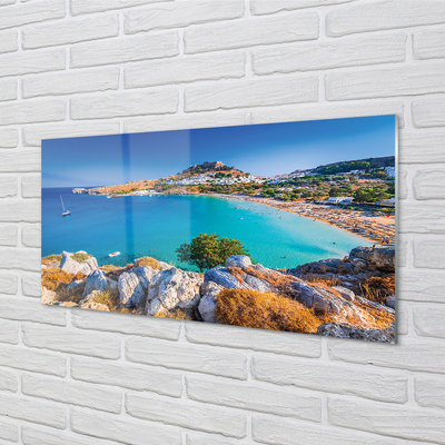 Bild på akrylglas Greklands kust panoramastrand