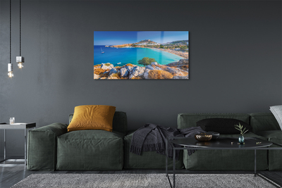 Bild på akrylglas Greklands kust panoramastrand
