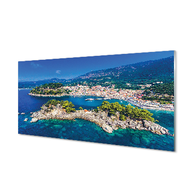 Plexiglas tavla Grekland Panorama stads hav