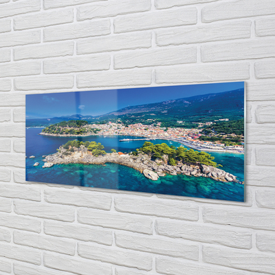 Plexiglas tavla Grekland Panorama stads hav