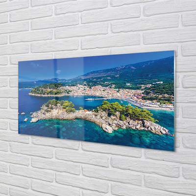 Plexiglas tavla Grekland Panorama stads hav