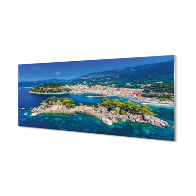 Plexiglas tavla Grekland Panorama stads hav