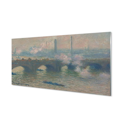 Plexiglas tavla Waterloo Bridge - Molnig dag - Claude Monet