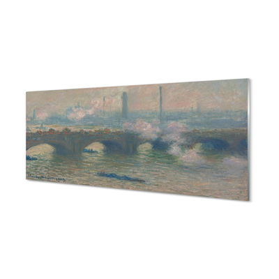 Plexiglas tavla Waterloo Bridge - Molnig dag - Claude Monet