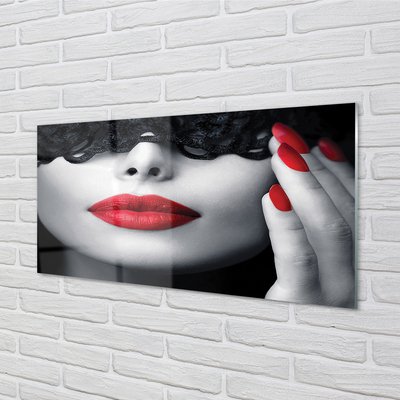 Akrylglas bild Kvinna röda läppar