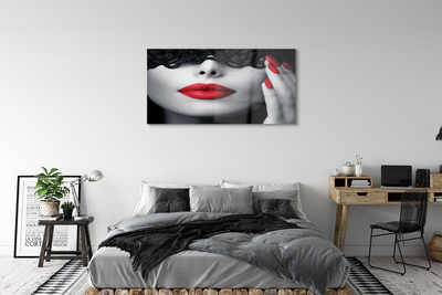 Akrylglas bild Kvinna röda läppar