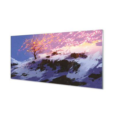 Akrylglastavla Vinter bergsträd