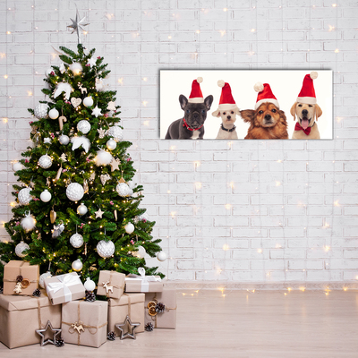 Plexiglas tavla Hundar jultomten jul