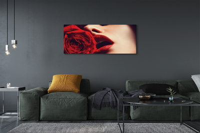 Fototryck canvas Rose kvinna läppar